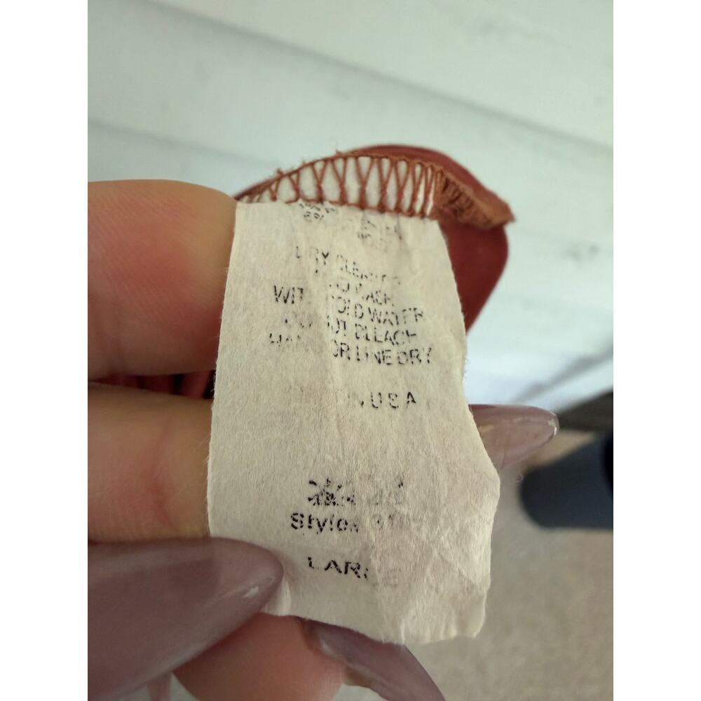 Entro Rust Maxi Dress Long Sleeve Empire Waist Flowy Boho Fall Dress Size Large - Picture 4 of 5